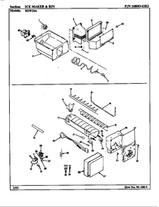 Ice Maker & Bin Diagram and Parts List for ERSW24A AM81F Maytag Refrigerator