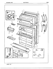 Doors Diagram and Parts List for 19364A  Admiral Refrigerator