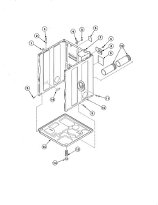 Cabinet/exhaust Duct/base Diagram and Parts List for EE2107WT  Speed Queen Dryer