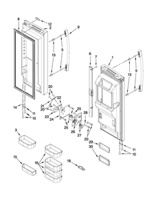 Refrigerator Door Parts Diagram and Parts List for MFT2771WEM2  Maytag Refrigerator