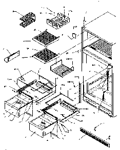 Cabinet Shelving Diagram and Parts List for TX25R4E-P1175402WE  Amana Refrigerator