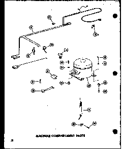 Machine Compartment Parts Diagram and Parts List for C28F-A P60212-74WA Amana Freezer