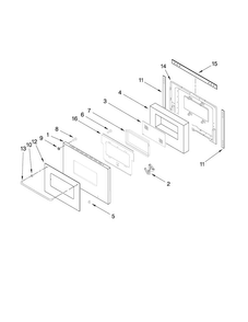 Upper Door Parts Diagram and Parts List for CWE5100ACB10  Maytag Wall Oven