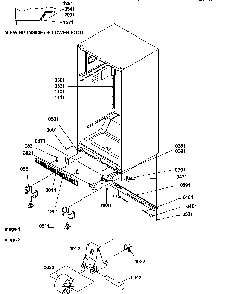 Ladders, Lower Cabinet And Rollers Diagram and Parts List for TR525SL-P1182804WL  Amana Refrigerator