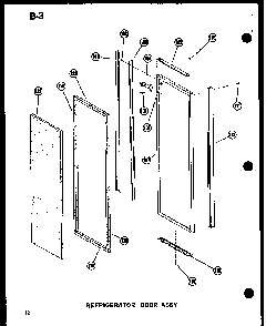Refrigerator Door Assy Diagram and Parts List for SRI19W-P60350-36W  Amana Refrigerator