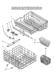 Upper And Lower Rack Parts Diagram and Parts List for MDB6702AWB10  Maytag Dishwasher