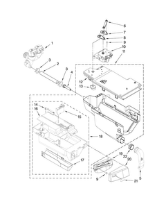 Dispenser Parts Diagram and Parts List for NFW7600XW00  Amana Washer