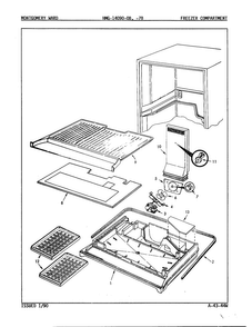 Freezer Compartment Diagram and Parts List for 14090A  Admiral Refrigerator