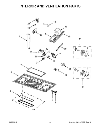 Interior And Ventilation Parts Diagram and Parts List for MMV5220FW3  Maytag Microwave