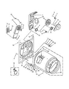 Bulkhead Parts Diagram and Parts List for CED126SDW0  Crosley Dryer