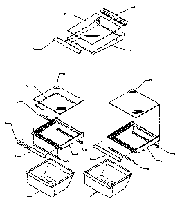 Refrigerator Shelving And Drawers Diagram and Parts List for SS21SL-P1193801WL  Amana Refrigerator