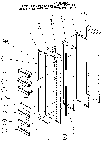 Freezer Door Diagram and Parts List for 36531-P1121902W  Amana Refrigerator