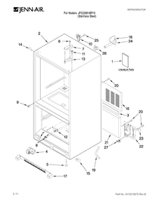 Cabinet Parts Diagram and Parts List for JFC2290VEP10  Jenn-Air Refrigerator