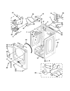 Cabinet Parts Diagram and Parts List for MED8100DW0  Maytag Dryer