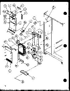 Freezer Evaporator And Air Handling Diagram and Parts List for SZ22ML-P1120608WL  Amana Refrigerator