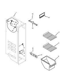 Freezer Liner Parts Diagram and Parts List for ASD2526VES00  Amana Refrigerator