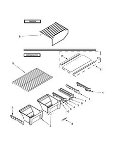 Shelf Parts Diagram and Parts List for ART308FFDM02  Amana Refrigerator