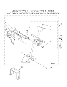 W10336852 Burner Assembly Diagram and Parts List for NGD4500VQ2  Amana Dryer