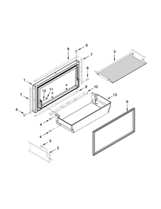 Freezer Door And Basket Parts Diagram and Parts List for JF42NXFXDE01  Jenn-Air Refrigerator