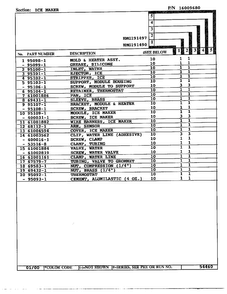 Ice Maker Page 2 Diagram and Parts List for HMG191490  Admiral Refrigerator
