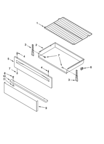 Drawer & Broiler Parts, Optional Parts Diagram and Parts List for AGR5844VDS0  Amana Range