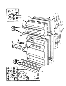 Door Diagram and Parts List for RB17C-1A  Magic Chef Refrigerator