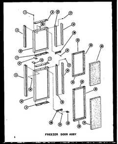 Freezer Door Assy Diagram and Parts List for SRI19W-C-P60340-37WC  Amana Refrigerator