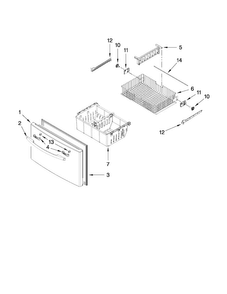 Freezer Door Parts Diagram and Parts List for MFI2665XEB6  Maytag Refrigerator