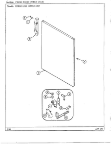 Fresh Food Outer Door Diagram and Parts List for HMG211360  Admiral Refrigerator