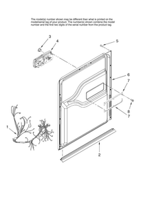 Door And Latch Parts Diagram and Parts List for MDB8851AWS0  Maytag Dishwasher