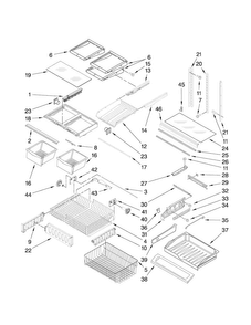 Shelf Parts Diagram and Parts List for MFF2258VEB3  Maytag Refrigerator