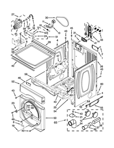 Dryer Cabinet Parts Diagram and Parts List for MLG20PRCWW0  Maytag Washer Dryer Combo