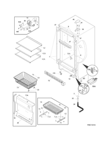 Cabinet Diagram and Parts List for CFUFHC21QWA  Crosley Freezer