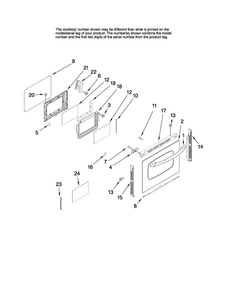 Door Parts Diagram and Parts List for MER5752BAB15  Maytag Range