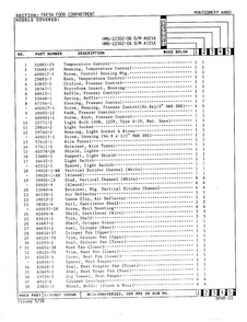 Fresh Food Compartment Page 2 Diagram and Parts List for 22302A  Admiral Refrigerator