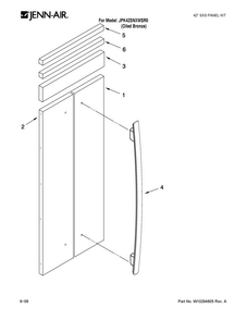 Panel Kit Parts Diagram and Parts List for JPK42SNXWSR0  Jenn-Air Refrigerator