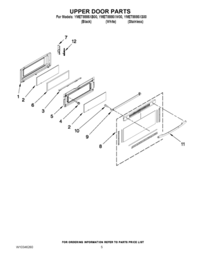 04 - UPPER DOOR PARTS Diagram and Parts List for YMET8885XB00  Maytag Range