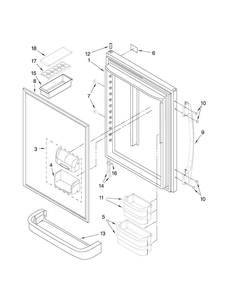Refrigerator Door Parts Diagram and Parts List for AB1924PEKS4  Amana Refrigerator