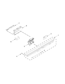 Control Panel And Latch Parts Diagram and Parts List for JDB8700AWP3  Jenn-Air Dishwasher