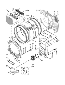 Bulkhead And Blower Parts Diagram and Parts List for MLE20PDCGW0  Maytag Washer Dryer Combo