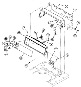 Control Panel Diagram and Parts List for SWT221WM  Speed Queen Washer