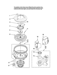 Pump And Motor Parts Diagram and Parts List for MDBH955AWB1  Maytag Dishwasher