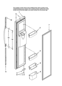 Freezer Door Parts Diagram and Parts List for AC2224GEKW12  Amana Refrigerator