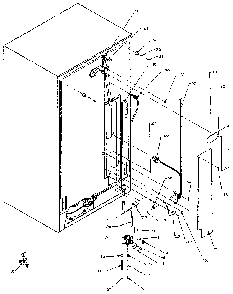 Cabinet Back Diagram and Parts List for SXD27N-P1162411W  Amana Refrigerator