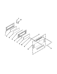 Upper Door Parts Diagram and Parts List for MET8885XW02  Maytag Range