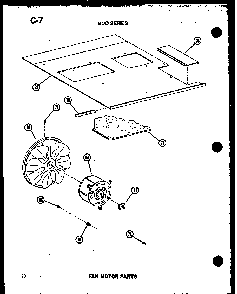 Fan Motor Parts Diagram and Parts List for 619-3P P54720-45R Amana Air Conditioner