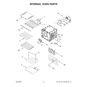 Internal Oven Parts Diagram and Parts List for JOEDC330RL00  Jenn-Air Wall Oven