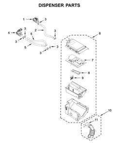 Dispenser Parts Diagram and Parts List for 8TMHW6630HW0  Maytag Washer