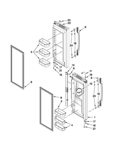 Refrigerator Door Parts Diagram and Parts List for MFI2665XEB2  Maytag Refrigerator