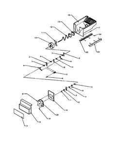 Crushed Ice Bucket Diagram and Parts List for SZD27NE-P1162410WE  Amana Refrigerator